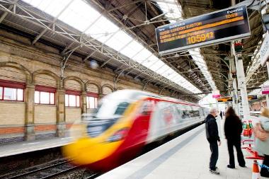Virgin train at Preston Train Station